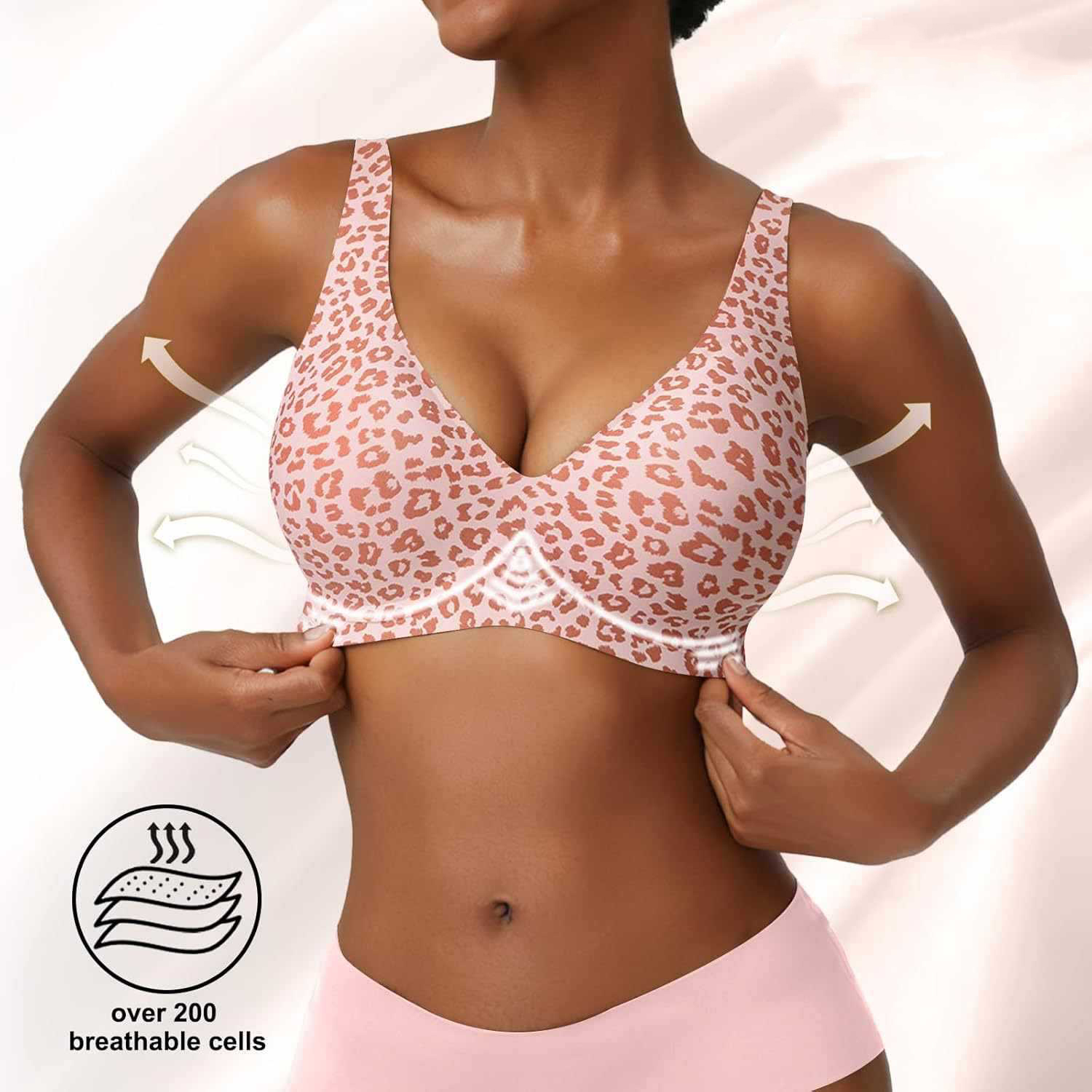 Women's Seamless Pink Leopard  - Full Coverage Bra review and price