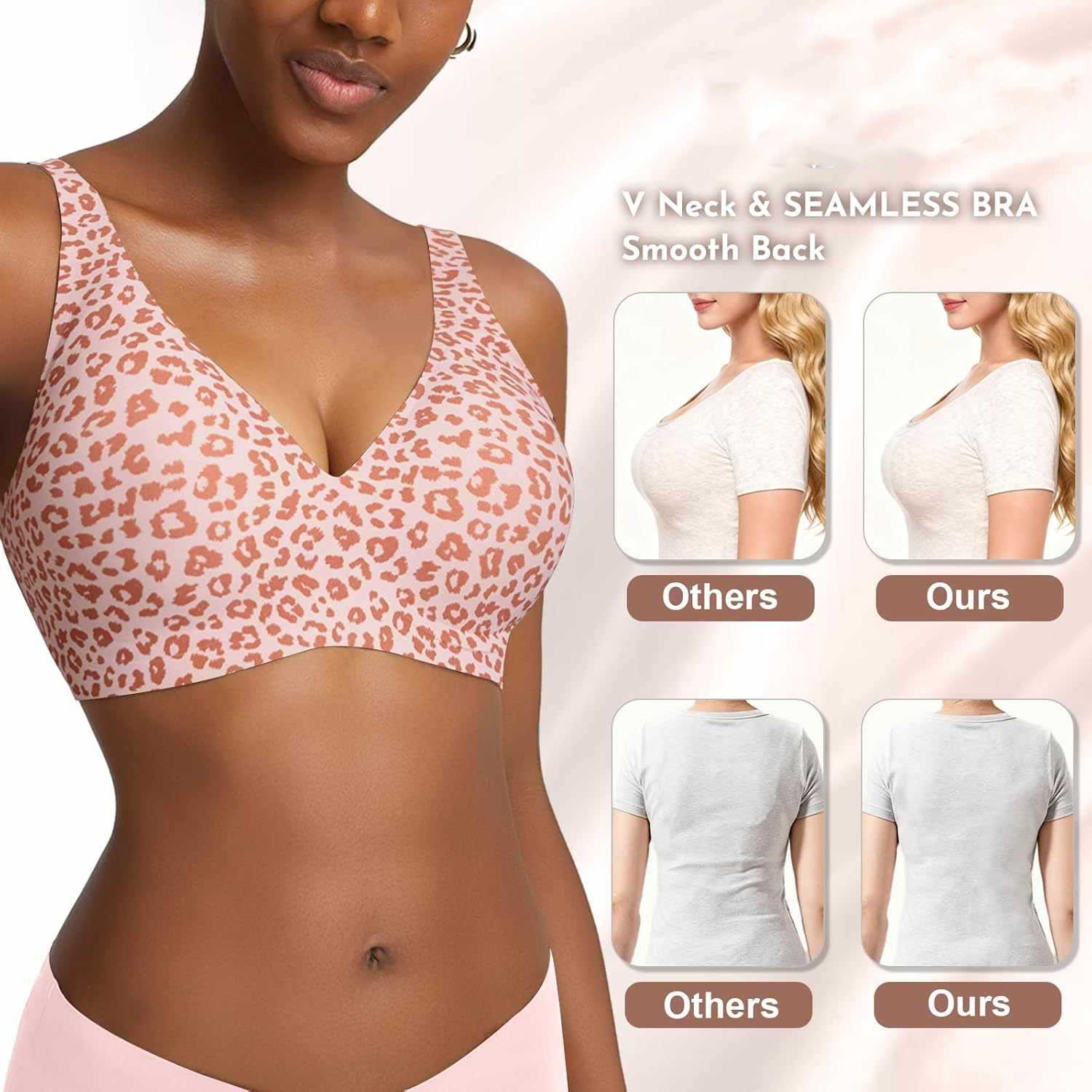 Women's Seamless Pink Leopard  - Full Coverage Bra review and price