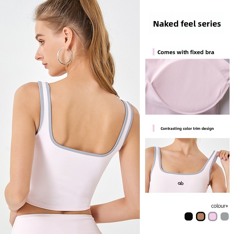 Women Summer Ribbed Yoga Tank  - Plunge Bra Push Up review and price